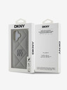 DKNY DKNY PU kožna prošivena stražnja maska ​​s logotipom za iPhone 16 Plus siva
