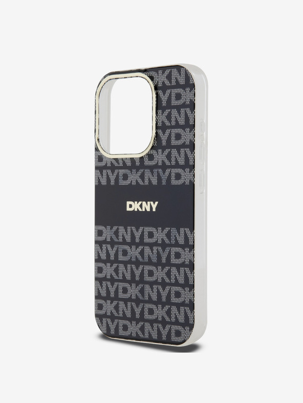 DKNY PC/TPU ponavljajući uzorak Tonal Stripe Magsafe stražnja maska ​​za iPhone 13 Pro crna DKNY