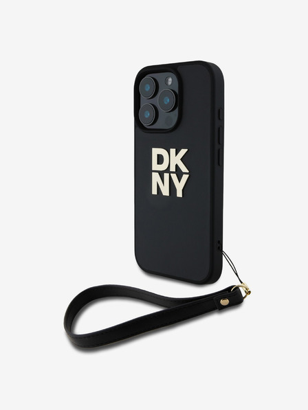 DKNY DKNY PU kožna stražnja maska ​​s logotipom narukvice za iPhone 16 Pro Max crna