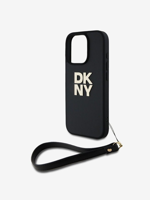 DKNY DKNY PU kožna stražnja maska ​​s logotipom narukvice za iPhone 16 Pro Max crna
