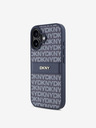 DKNY DKNY PU kožna stražnja maska ​​s ponavljajućim uzorkom u tonskim prugama za iPhone 16 plava