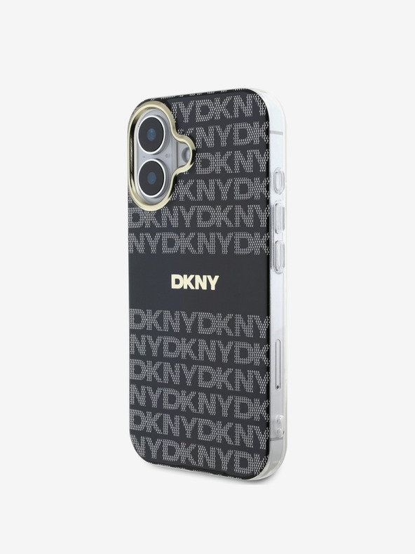 DKNY DKNY PC/TPU ponovljeni uzorak Tonal Stripe Magsafe stražnja maska ​​za iPhone 16 crna