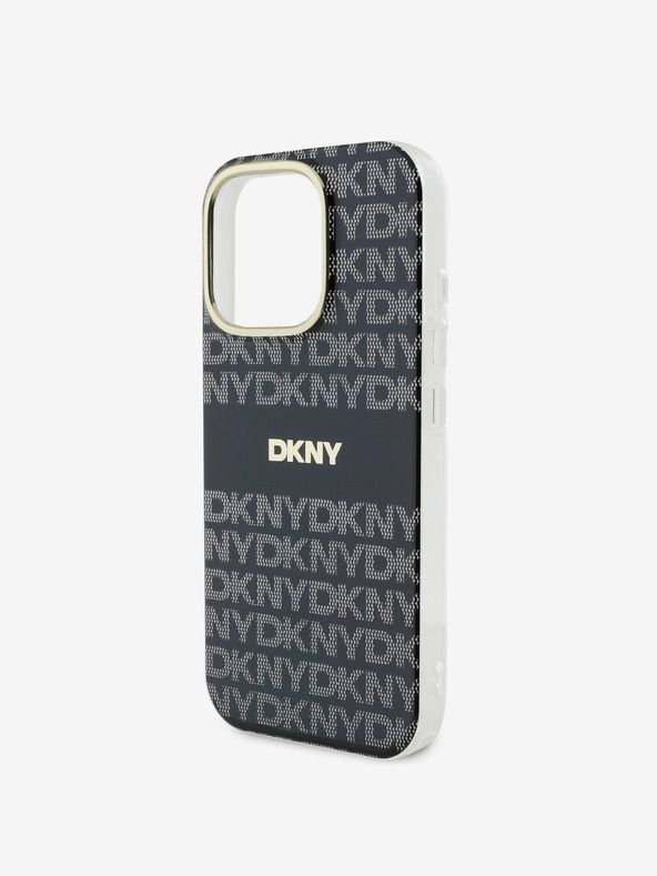 DKNY DKNY PC/TPU ponovljeni uzorak Tonal Stripe Magsafe stražnja maska ​​za iPhone 16 Pro crna