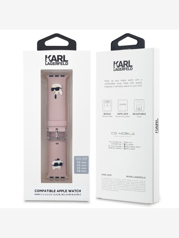 Karl Lagerfeld Karl Lagerfeld Karl and Choupette Head NFT remen za Apple Watch 42/44/45/46/49 ružičasta