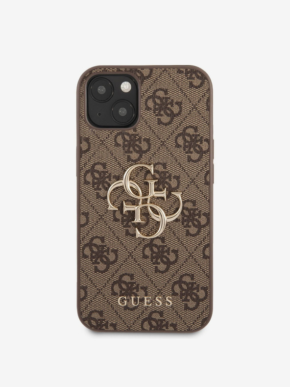 Guess Stražnja maska ​​Guess PU 4G s metalnim logotipom za iPhone 13 smeđa