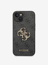 Guess PU 4G Metal Logo Zadní Kryt pro iPhone 14 Grey Etui za telefon