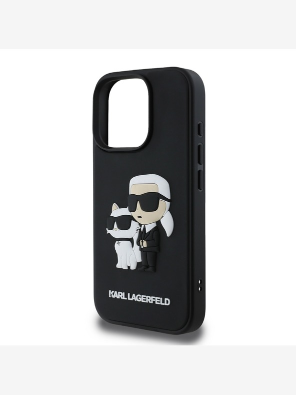 Karl Lagerfeld Stražnja maska ​​Karl Lagerfeld PU Saffiano Karl and Choupette za iPhone 16 Pro Max crna