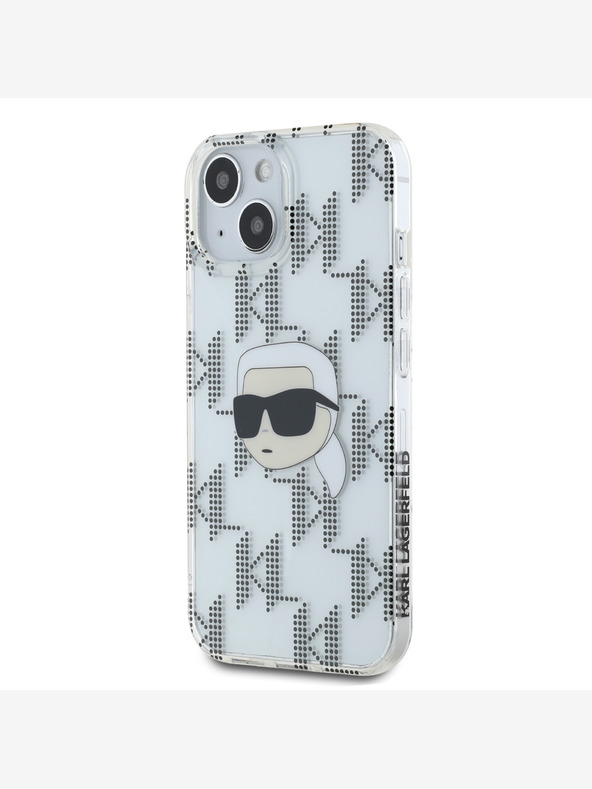 Karl Lagerfeld Karl Lagerfeld IML galvanizirana stražnja maska ​​Karl Head za iPhone 15 prozirna