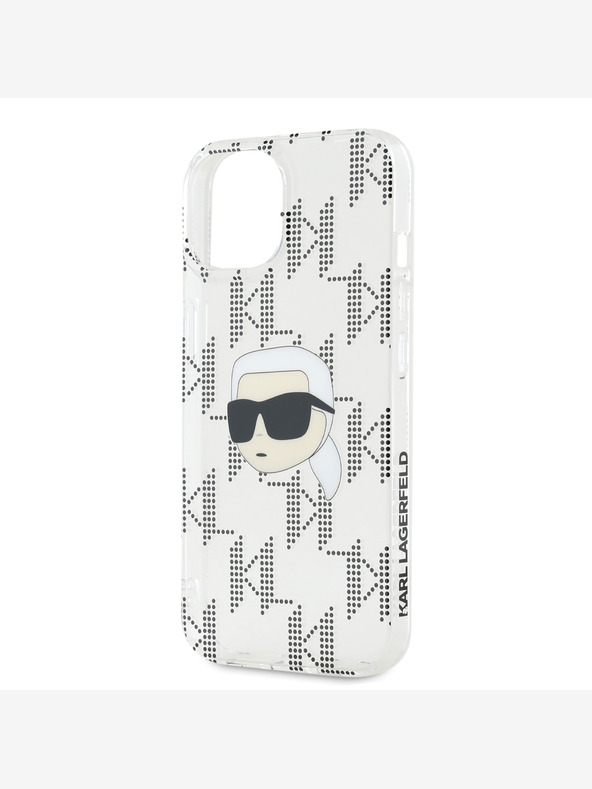 Karl Lagerfeld Karl Lagerfeld IML galvanizirana stražnja maska ​​Karl Head za iPhone 15 prozirna
