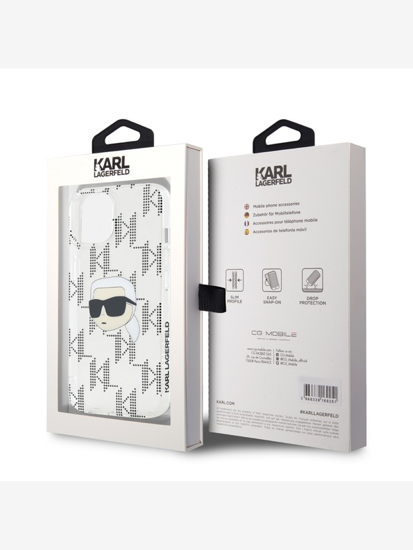 Karl Lagerfeld Karl Lagerfeld IML galvanizirana stražnja maska ​​Karl Head za iPhone 15 prozirna