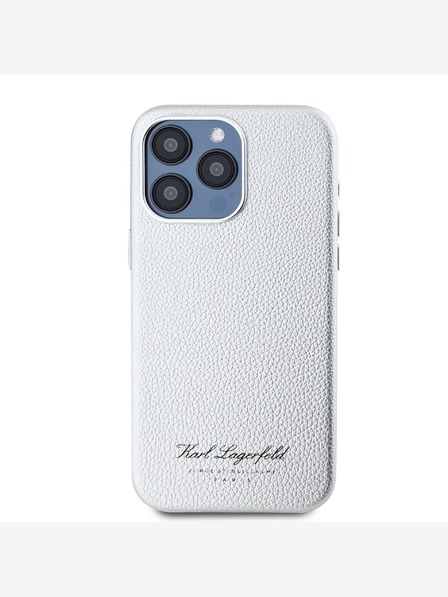 Karl Lagerfeld Zrnati PU Hotel RSG stražnji poklopac za iPhone 15 Pro Max sivi Karl Lagerfeld