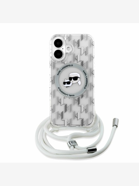 Karl Lagerfeld Karl Lagerfeld IML Monogram Crossbody K&CH Heads MagSafe stražnja maska ​​za iPhone 16 prozirna