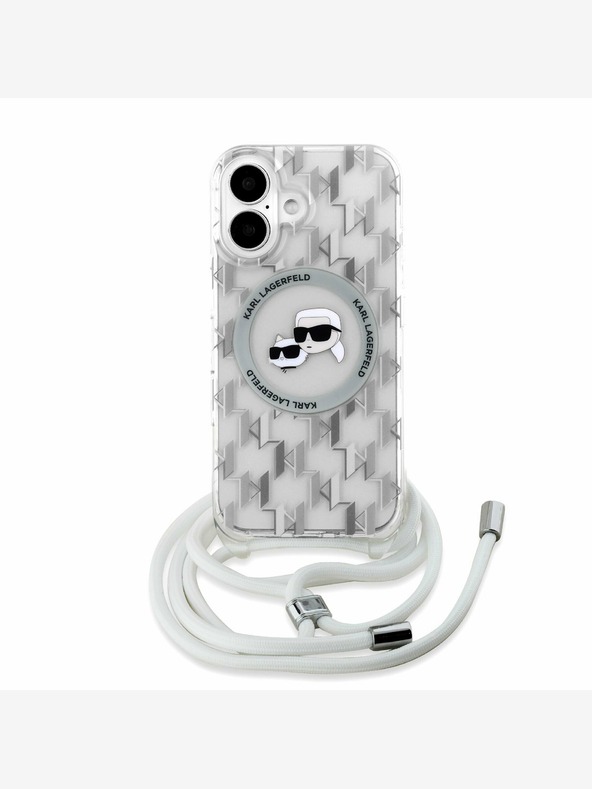 Karl Lagerfeld Karl Lagerfeld IML Monogram Crossbody K&CH Heads MagSafe stražnja maska ​​za iPhone 16 prozirna