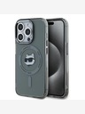 Karl Lagerfeld Karl Lagerfeld IML Choupette Head metalni okvir MagSafe stražnja maska ​​za iPhone 15 Pro Max crna