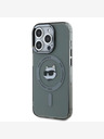 Karl Lagerfeld Karl Lagerfeld IML Choupette Head metalni okvir MagSafe stražnja maska ​​za iPhone 15 Pro Max crna