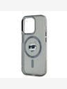 Karl Lagerfeld Karl Lagerfeld IML Choupette Head metalni okvir MagSafe stražnja maska ​​za iPhone 15 Pro Max crna