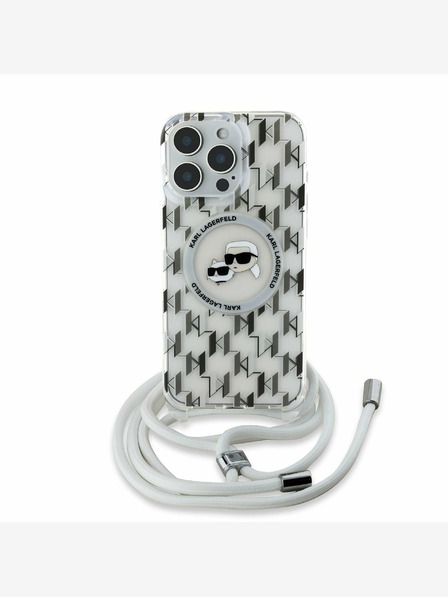 Karl Lagerfeld Karl Lagerfeld IML Monogram Crossbody K&CH Heads MagSafe stražnja maska ​​za iPhone 16 Pro Max prozirna