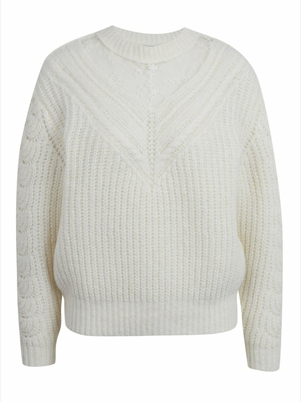 Orsay Krem ženski pulover s čipkom ORSAY