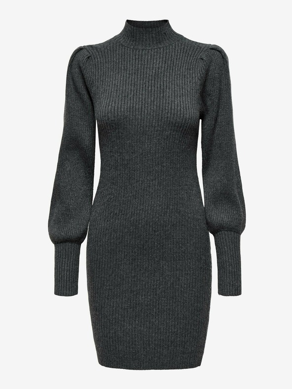 ONLY Tamno siva rebrasta džemper haljina ONLY Katia