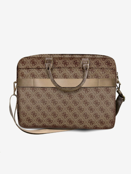 Guess Guess PU 4G torba za prijenosno računalo s metalnim logotipom 15/16" smeđa