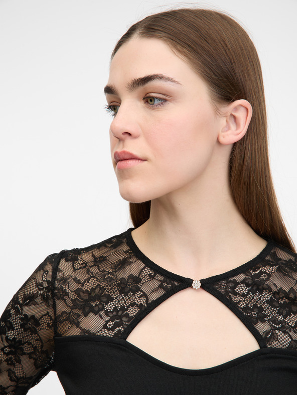 Orsay Crni ženski bodi s dugim rukavima ORSAY