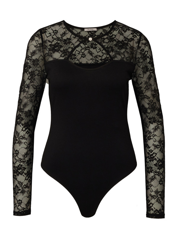 Orsay Crni ženski bodi s dugim rukavima ORSAY