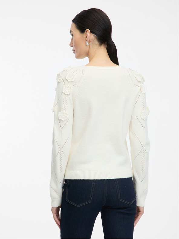 Orsay Ženski krem ​​džemper s cvjetnim uzorkom ORSAY