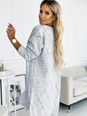 numoco Svijetlo sivi ženski dugi kardigan Numoco