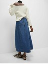 Marks & Spencer Marks & Spencer tamnoplava traper midi suknja s ukrasnim šavovima