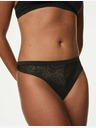 Marks & Spencer Body Soft™ tange s čipkom, set od 3 Marks & Spencer crne