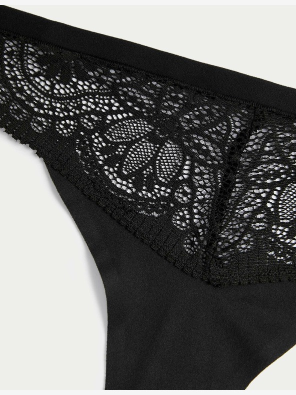 Marks & Spencer Body Soft™ tange s čipkom, set od 3 Marks & Spencer crne