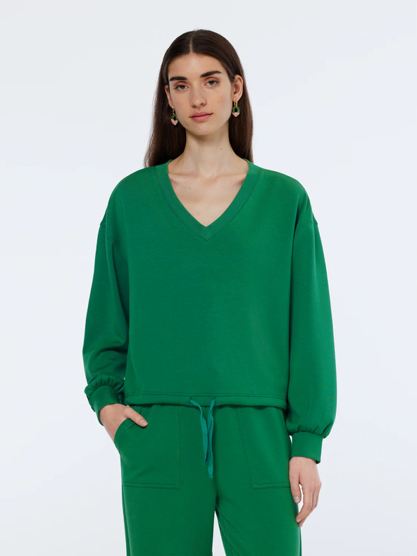 Scotch & Soda Zelena ženska majica s modalnim sadržajem Scotch & Soda