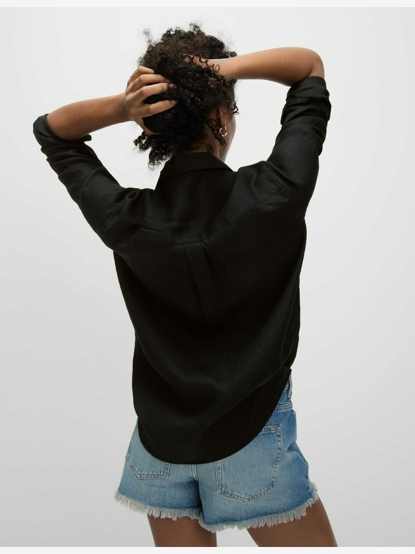 Marks & Spencer Prevelika košulja u Girlfriend stilu s ovratnikom, u crnoj Marks & Spencer čistoj lanenoj boji