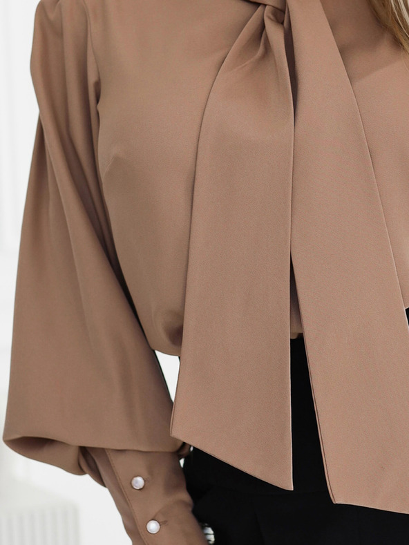 numoco Numoco ženska bluza s dugim rukavima u smeđoj boji