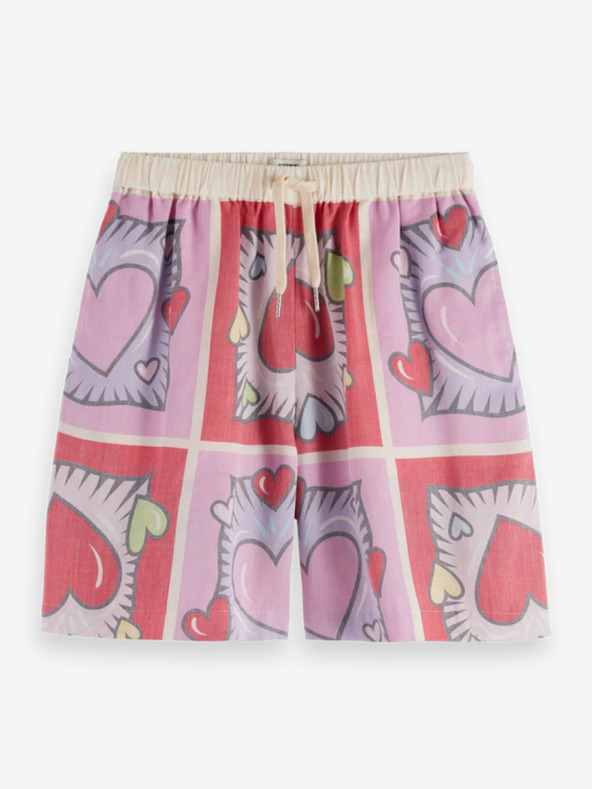 Scotch & Soda Scotch & Soda rozo-crvene ženske kratke hlače s uzorkom