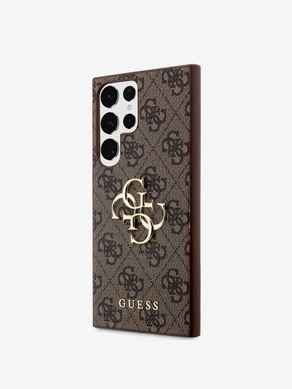 Guess Stražnja maska ​​Guess PU 4G s metalnim logotipom za Samsung Galaxy S23 Ultra Brown