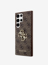 Guess Stražnja maska ​​Guess PU 4G s metalnim logotipom za Samsung Galaxy S23 Ultra Brown