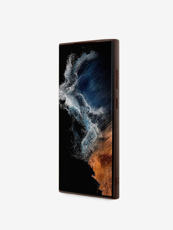 Guess Stražnja maska ​​Guess PU 4G s metalnim logotipom za Samsung Galaxy S23 Ultra Brown