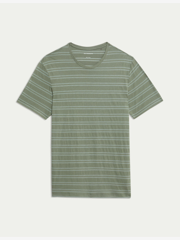 Marks & Spencer Marks & Spencer zelena modalna i pamučna Supima® majica na pruge