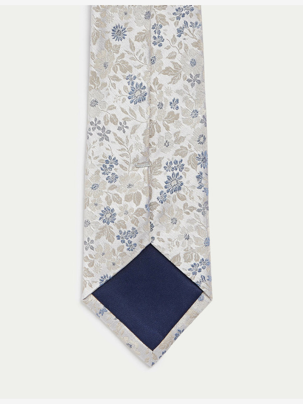 Marks & Spencer Marks & Spencer krem ​​100% svilena cvjetna kravata