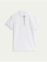 Marks & Spencer Marks & Spencer polo majica s patentnim zatvaračem s teksturom od čistog pamuka (2-16 godina) bijela