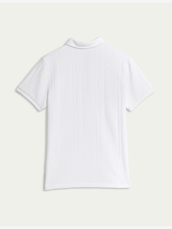 Marks & Spencer Marks & Spencer polo majica s patentnim zatvaračem s teksturom od čistog pamuka (2-16 godina) bijela