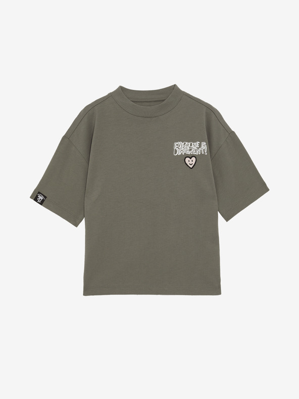 Marks & Spencer Marks & Spencer majica kratkih rukava 'Everyone Is Different' od čistog pamuka (2-16 godina) zelena