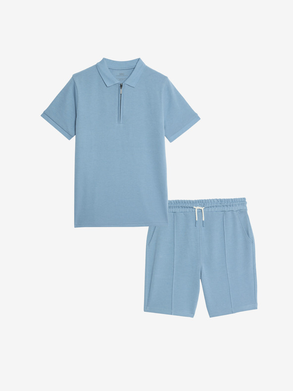 Marks & Spencer Visoki pamučni gornji i donji dio Marks & Spencer (6-16 godina) plavi