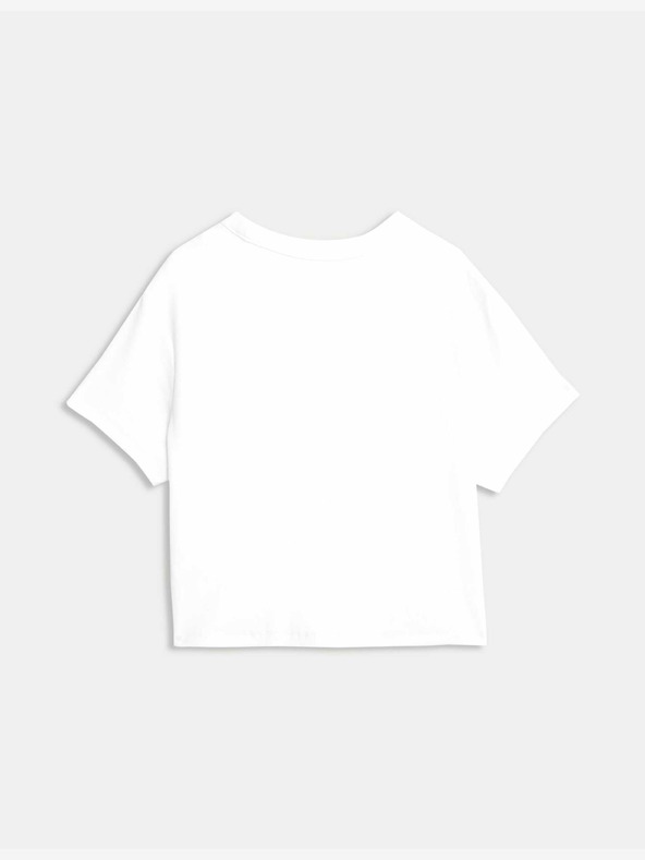 Marks & Spencer Marks & Spencer visoka pamučna majica s printom mačaka (2-16 godina) bijela