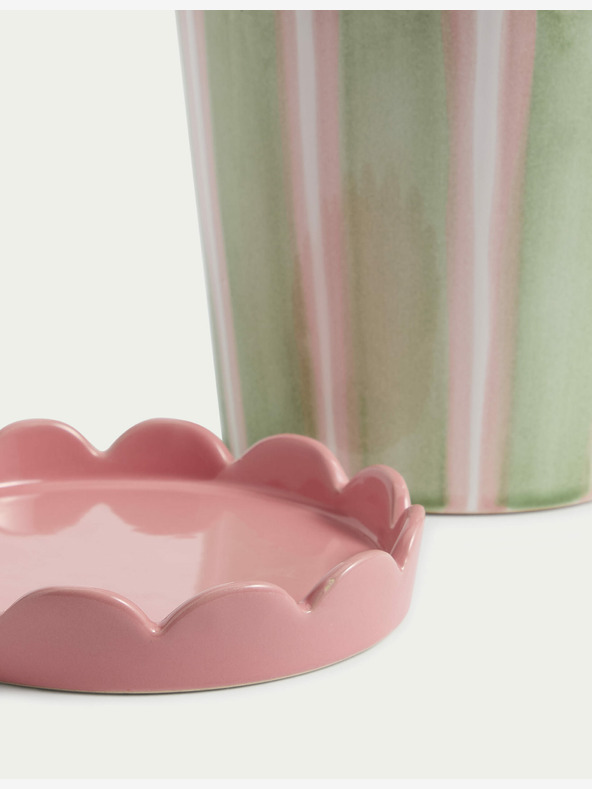 Marks & Spencer Marks & Spencer prugasta keramička žardinjera s raznobojnom posudom