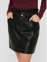 ONLY Crna ženska mini suknja od umjetne kože ONLY Maiya