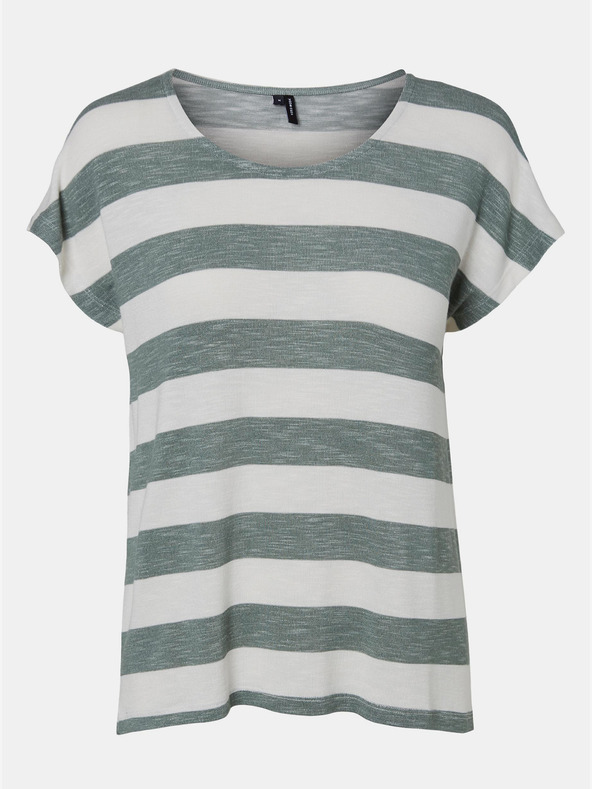 Vero Moda Zeleno-bijela majica na pruge VERO MODA Wide Stripe