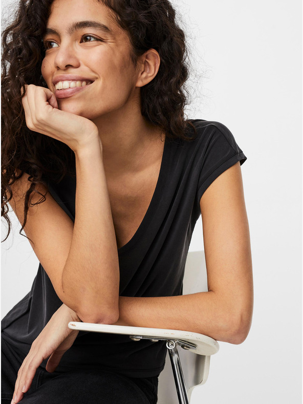 Vero Moda Crna majica kratkih rukava VERO MODA Filli