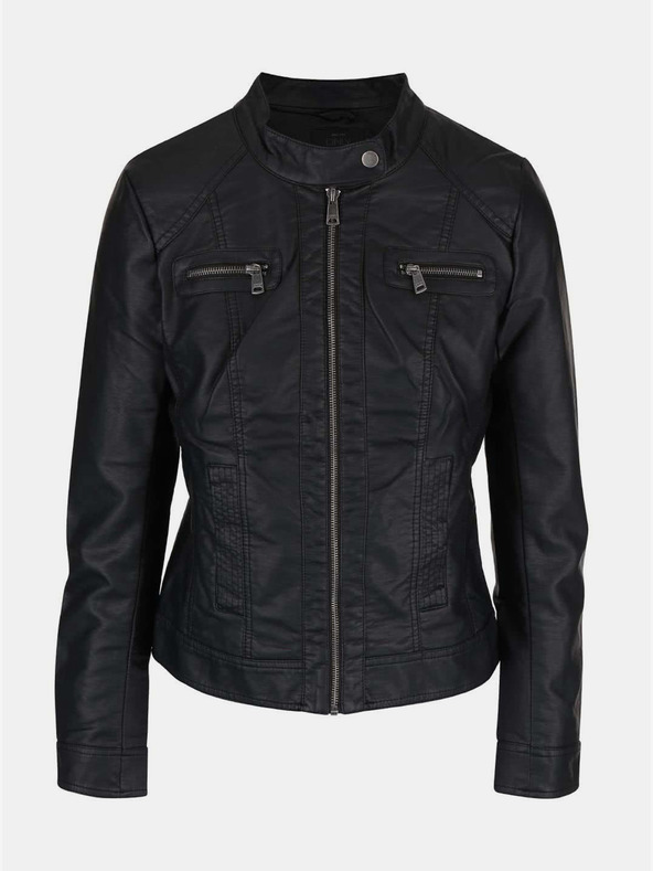 ONLY Crna ženska kožna jakna ONLY Bandit